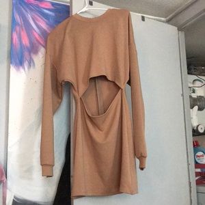 Tan dress with opening in middle SHEIN never worn